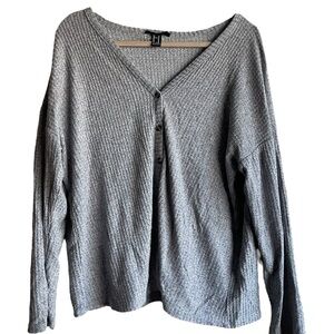 Gray Button-Up Cardigan